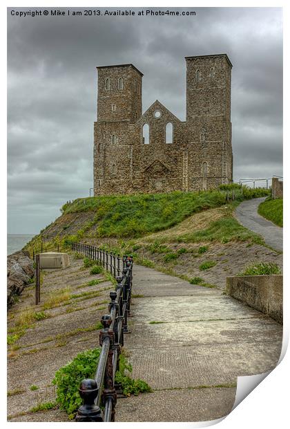 Ruculver towers Print by Thanet Photos
