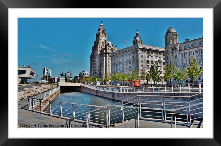 Liverpool Waterfront Colour Framed Mounted Print by Sandra Buchanan