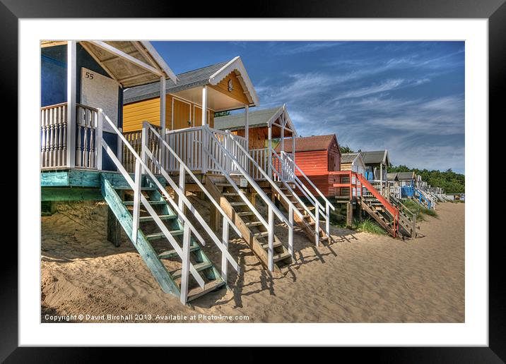 Beach Huts at Wells-Next-The-Sea Framed Mounted Print by David Birchall