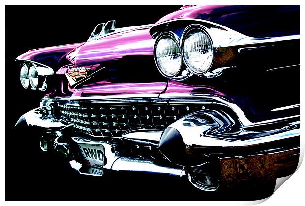 Pink Cadillac Print by Rock Weasel Designs