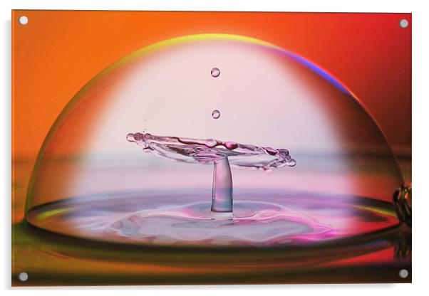 fluid Art bubble splash Acrylic by Terry Pearce
