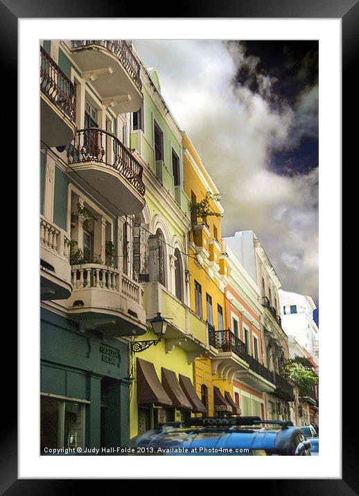 Old San Juan Color Framed Mounted Print by Judy Hall-Folde