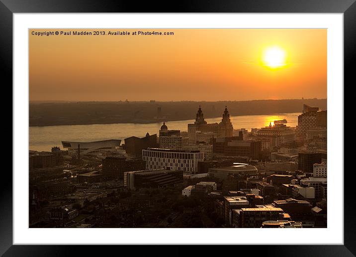 Summer sunset over Liverpool Framed Mounted Print by Paul Madden