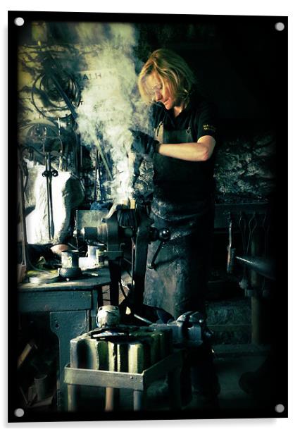 Blacksmith at work Acrylic by Maria Tzamtzi Photography