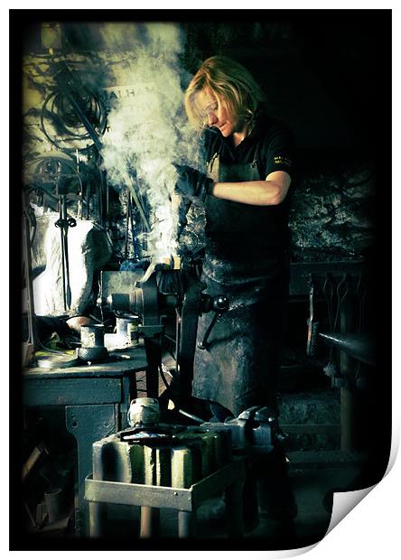 Blacksmith at work Print by Maria Tzamtzi Photography