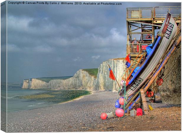 Seven Sisters And The Birling Gap Canvas Print by Colin Williams Photography
