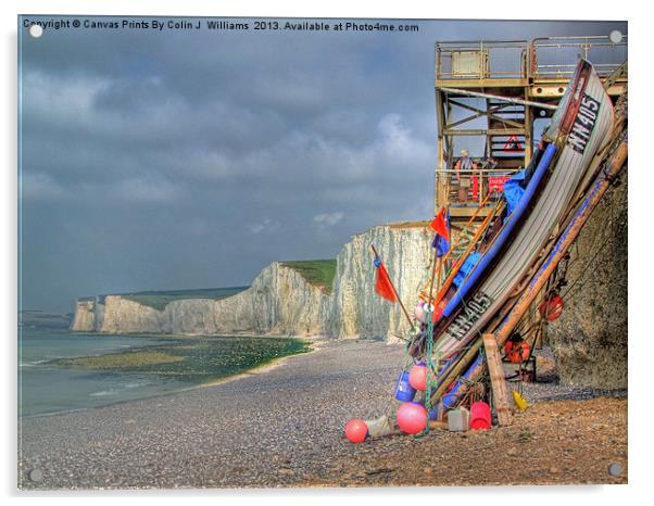 Seven Sisters And The Birling Gap Acrylic by Colin Williams Photography
