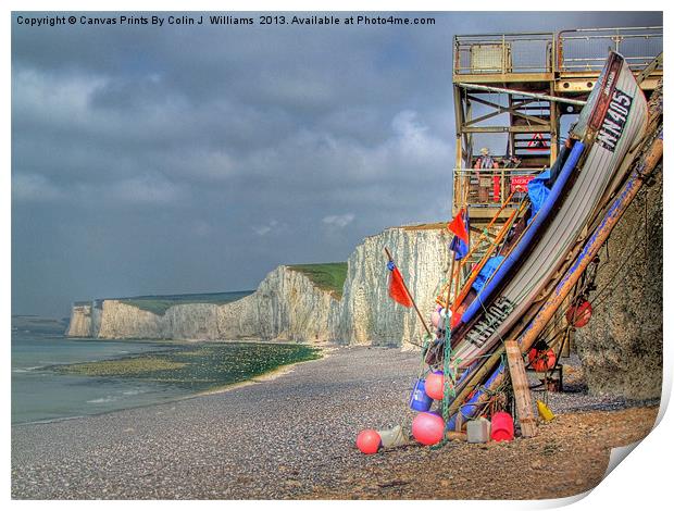Seven Sisters And The Birling Gap Print by Colin Williams Photography