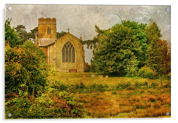 St Marys Church, Stody Acrylic by Julie Coe