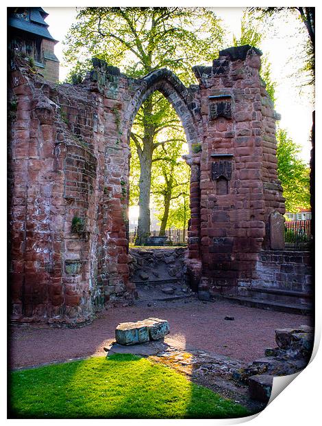 Abbey Ruins, Chester, England, UK Print by Mark Llewellyn