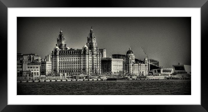 three graces liverpool Framed Mounted Print by sue davies
