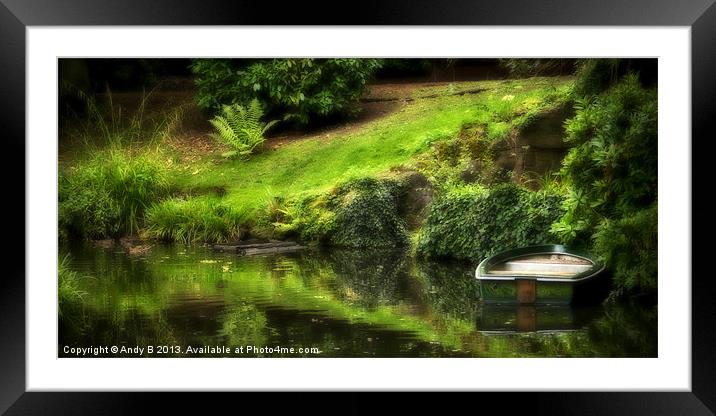 The Green Boat Framed Mounted Print by Andy Bennette