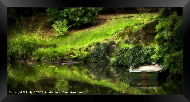 The Green Boat Framed Print by Andy Bennette