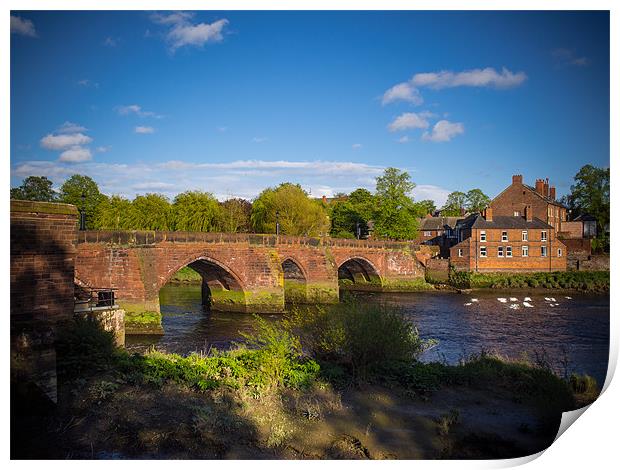 Old Dee Bridge, Chester, England, UK Print by Mark Llewellyn