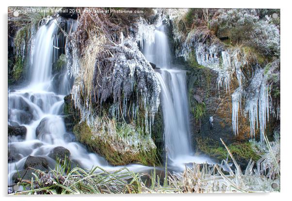 Winter Waterfall in Derbyshire Acrylic by David Birchall