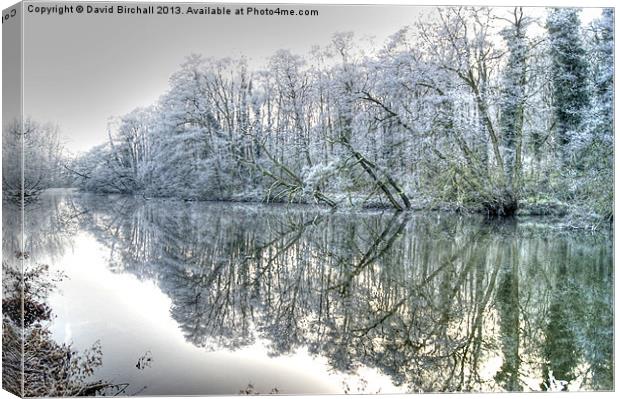 Winter Reflections at Ambergate, Derbyshire Canvas Print by David Birchall