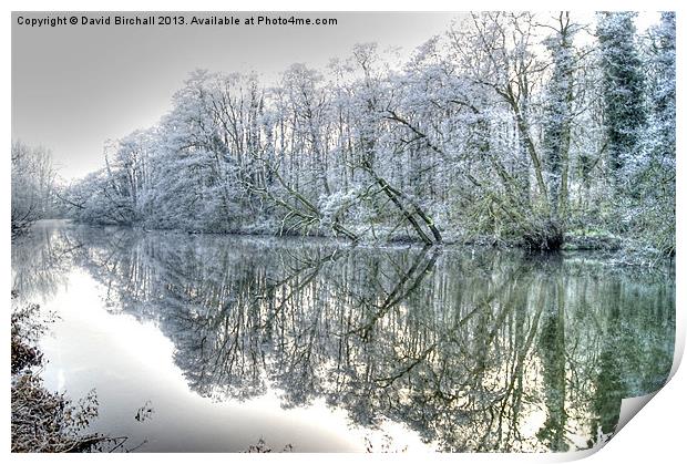 Winter Reflections at Ambergate, Derbyshire Print by David Birchall