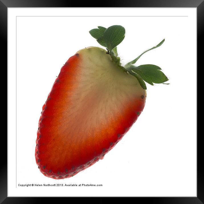 Strawberry Slice Framed Mounted Print by Helen Northcott