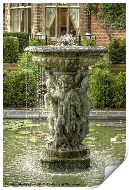 Garden fountain Print by Thanet Photos
