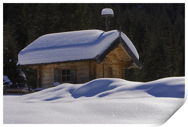 Chapel in the snow  Print by Thomas Schaeffer