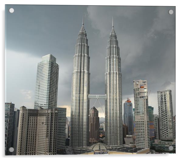 Petronas Towers Acrylic by Mark McDermott