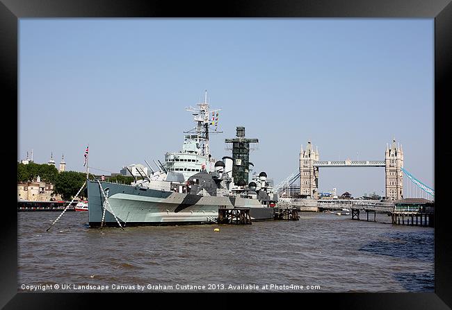 HMS Belfast Framed Print by Graham Custance