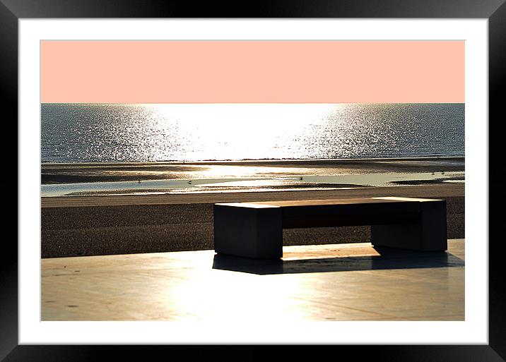 beach in blackpool and sea silence Framed Mounted Print by Ilona Manerske