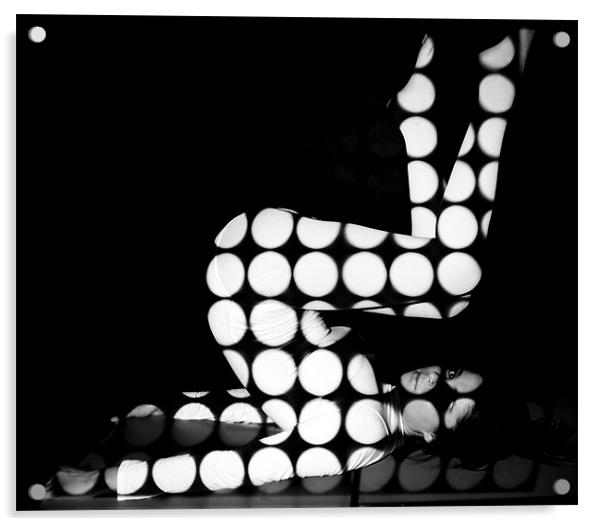 black white spots using projection Acrylic by Sara Booth