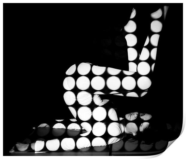 black white spots using projection Print by Sara Booth