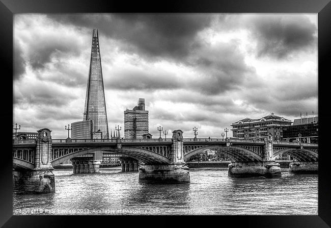 London Southwark Bridge and Shard Framed Print by Pete Lawless