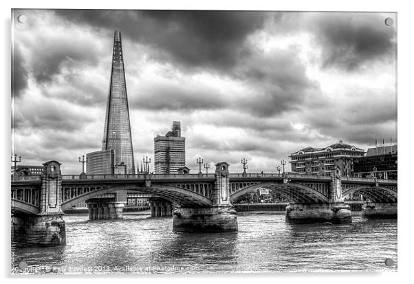 London Southwark Bridge and Shard Acrylic by Pete Lawless