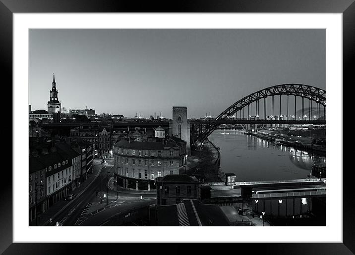 Newcastle Nights Framed Mounted Print by Gary Finnigan
