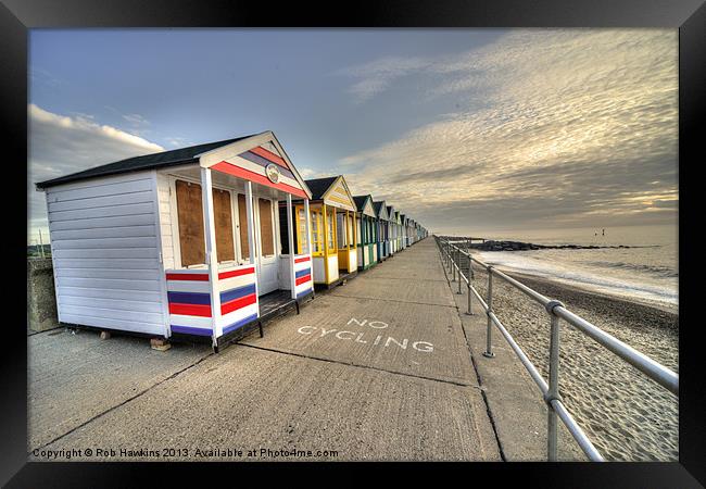 Southwold Beach Huts Framed Print by Rob Hawkins