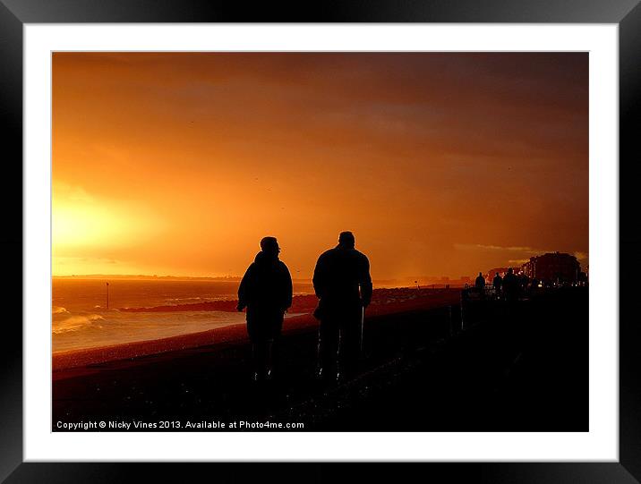 Romantic Walk Framed Mounted Print by Nicky Vines