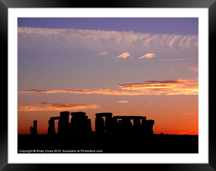 Stonehenge Framed Mounted Print by Nicky Vines