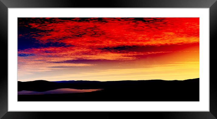 Skyfire Framed Mounted Print by Hugh Fathers