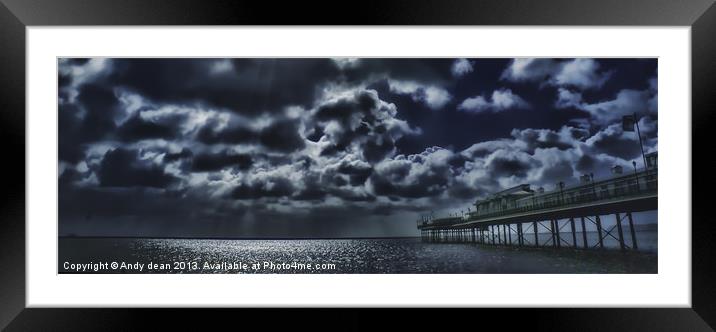 Moonlit pier Framed Mounted Print by Andy dean