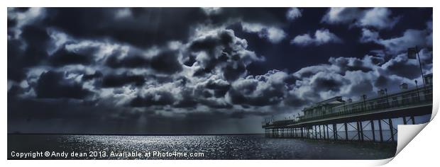 Moonlit pier Print by Andy dean