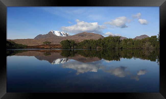 Loch Cul Drommanan with Mountain Reflection Framed Print by Maria Gaellman