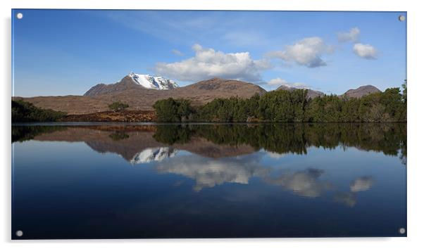 Loch Cul Drommanan with Mountain Reflection Acrylic by Maria Gaellman