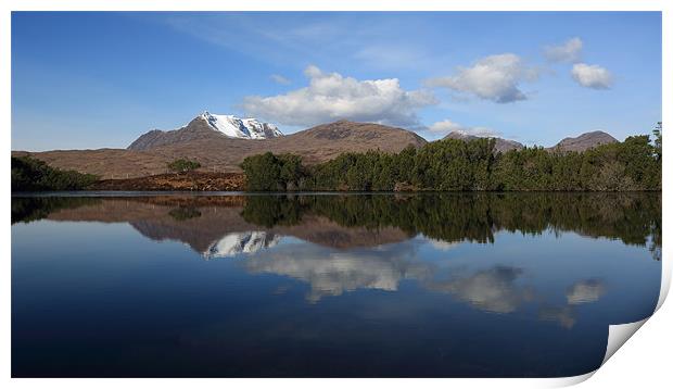 Loch Cul Drommanan with Mountain Reflection Print by Maria Gaellman