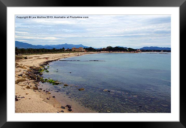 The beach at Nora, Sardinia Framed Mounted Print by Lee Mullins