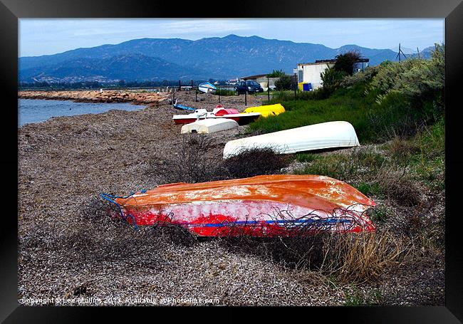 Boats on the beach Framed Print by Lee Mullins