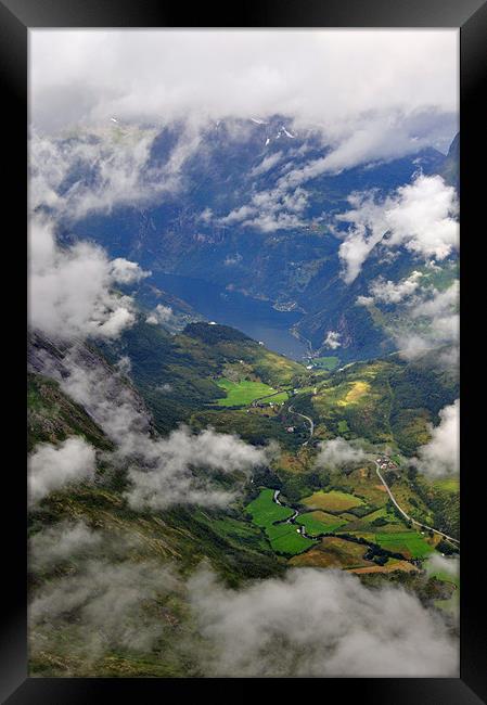 Glimpse of Geirangerfjord Framed Print by Stuart Hough