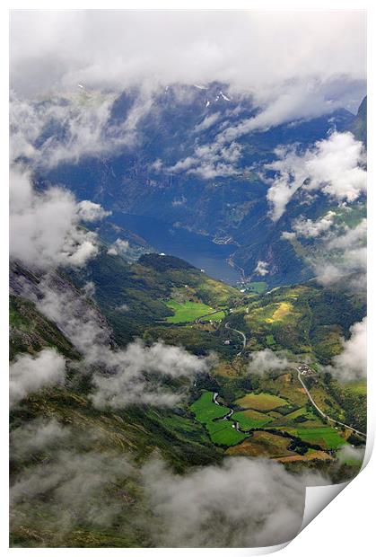 Glimpse of Geirangerfjord Print by Stuart Hough