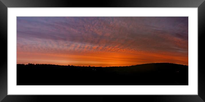 Rhymney Valley Sunrise Panorama Framed Mounted Print by Steve Purnell