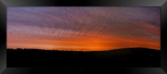 Rhymney Valley Sunrise Panorama Framed Print by Steve Purnell