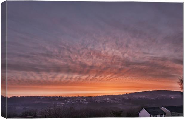 Rhymney Valley Sunrise Canvas Print by Steve Purnell