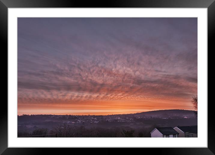 Rhymney Valley Sunrise Framed Mounted Print by Steve Purnell
