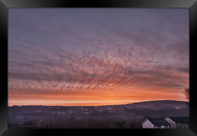 Rhymney Valley Sunrise Framed Print by Steve Purnell